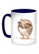Cartoon Drawings Owl Printed Coffee Mug Blue/White/Brown