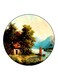 Vintage Art Printed Fridge Magnet Round Multicolour