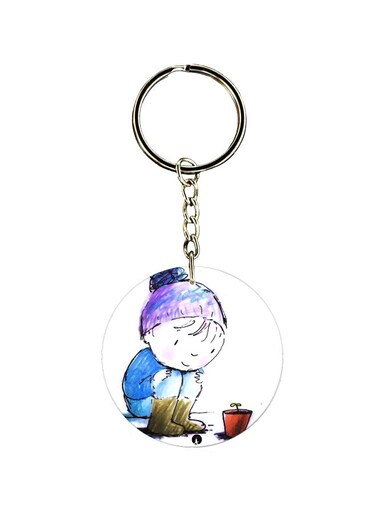 Double Sided Child Printed Keychain