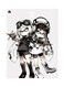 Cartoon Themed Metallic Plate Grey/Black/White 20x15cm