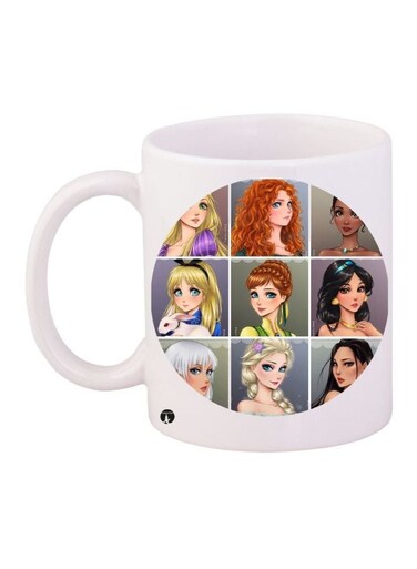 Animated Girl Printed Coffee Mug White/Beige/Black