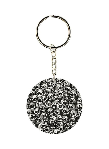 Skull Printed Double Sided Keychain