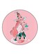 Girl Printed Fridge Magnet Round Multicolour