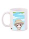 Cartoon Printed Coffee Mug White/Blue/Green 11ounce