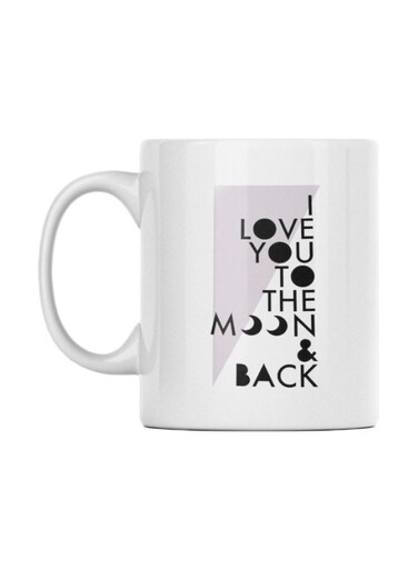 Ceramic Printed Mug White/Black/Purple