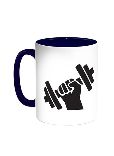 Sport Printed Coffee Mug Blue/White 11ounce