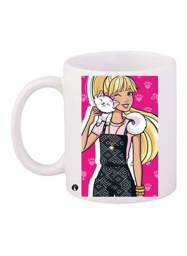 Girl Printed Coffee Mug White/Pink/Black