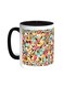Arabic Letters Scattered Printed Coffee Mug Black/White 11ounce