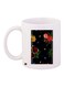 Flower Printed Coffee Mug White/Black/Red 11ounce