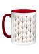 Inscriptions Of Leaves Printed Coffee Mug White/Red/Beige 11ounce