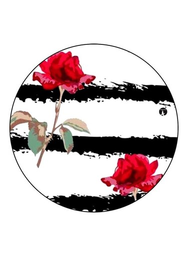 Floral Printed Fridge Magnet White/Red/Black 5.5cm
