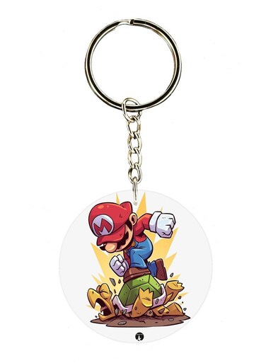 Double Sided Super Mario Printed Keychain