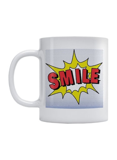 Smile Printed Mug White/Red/Yellow
