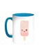 Cartoon Graphics - Ice Cream Printed Coffee Mug Turquoise/White 11ounce