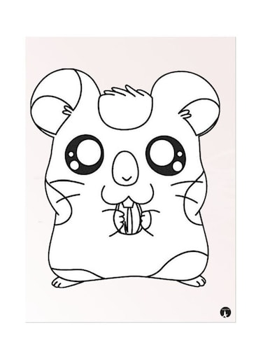 Metal Plate Of The Anime Hamtaro Poster Pink/White/Black