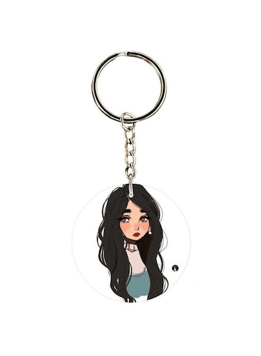 Cartoon Girl Printed Keychain