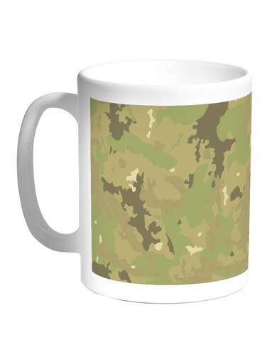 Army Clothing Printed Coffee Mug White/Green 11ounce