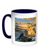 Rome Printed Coffee Mug Blue/White/Yellow 11ounce