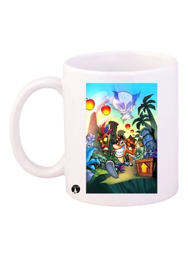 Crash Video Game Printed Mug Blue/Yellow/Red Standard Size