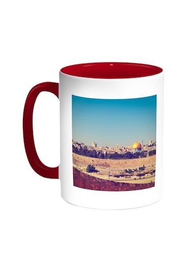 State Of Palestine - Alquds Printed Coffee Mug Red/White 11ounce