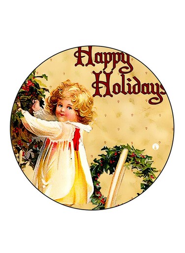 Vintage Art Printed Fridge Magnet Multicolour