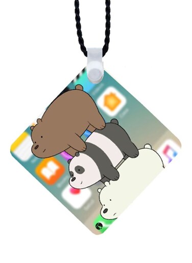 We Bare Bear Printed Car Mirror Pendant