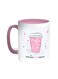 A Cup Of Coffee Printed Coffee Mug Pink/White 11ounce