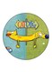 Catdog Printed Fridge Magnet Round Multicolour