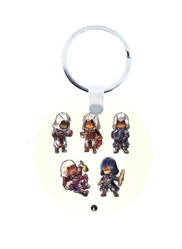 Assassin's Creed Printed Keychain White/Blue/Beige
