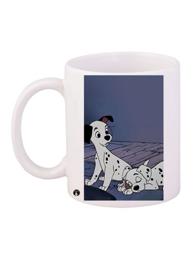 Dalmatian Dogs Printed Coffee Mug White/Blue/Black 11ounce