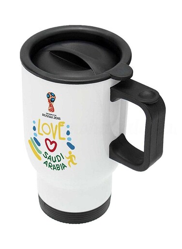 FIFA World Cup 2018 I Love Saudi Arabia Printed Car Mug White/Black 11ounce