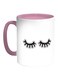 Eyelashes Printed Coffee Mug White/Pink 11ounce