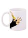 Johnny Bravo Printed Coffee Mug White/Beige/Black 11ounce