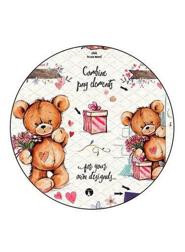 Bears Printed Fridge Magnet Multicolour