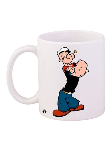 Popeye Printed Coffee Mug White/Red/Blue 11ounce