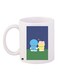 Cartoon Printed Coffee Mug White/Blue/Green 11ounce