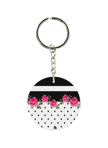 Floral Printed Single Sided Keychain