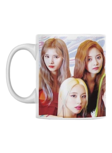 Printed Ceramic Coffee Mug White/Brown/Yellow