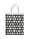 Large And Small Circles Printed Shopping Bag White/Black