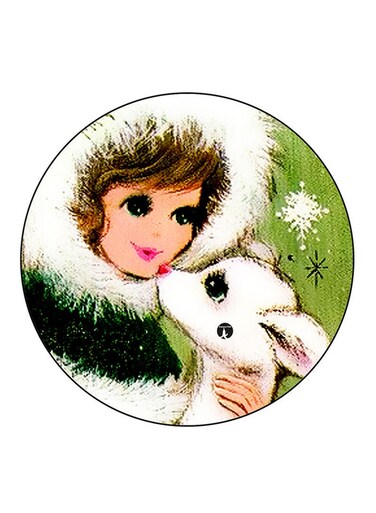 A Girl Printed Fridge Magnet Multicolour