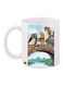 Cartoon Printed Coffee Mug White/Blue/Brown 11ounce