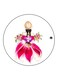 Girl Printed Fridge Magnet Round Multicolour