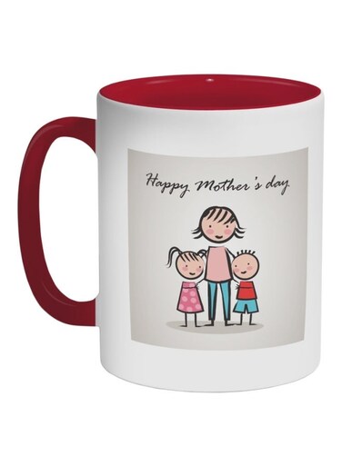 Happy Mother's Day Printed Coffee Mug Red/Pink/White 325ml