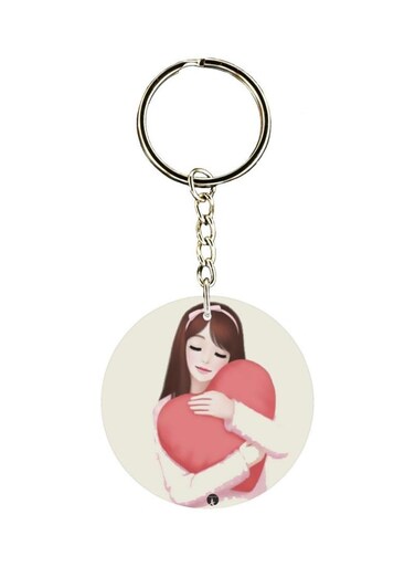 Girl With Love Printed Keychain