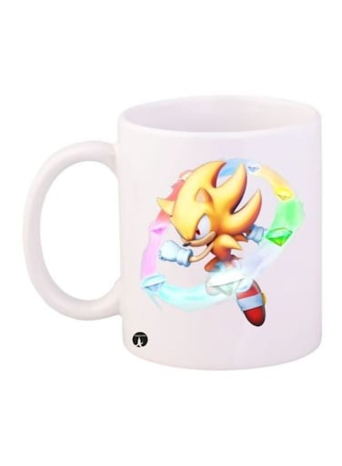 Sonic Printed Coffee Mug White/Red/Yellow