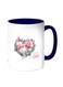 Couple Love Flamingo Printed Coffee Mug White/Dark Blue 11ounce