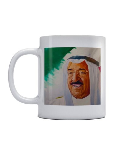 Prince Of Kuwait Portrait Printed Mug White/Green/Brown