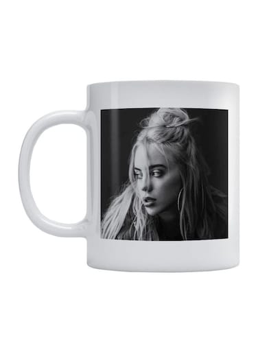 Billie Eilish Printed Mug White/Black/Grey 350ml