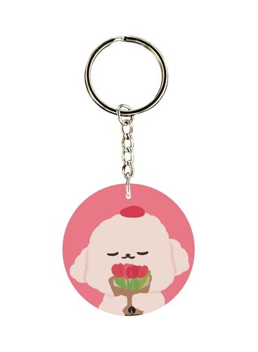 Cartoon Printed Double Sided Keychain