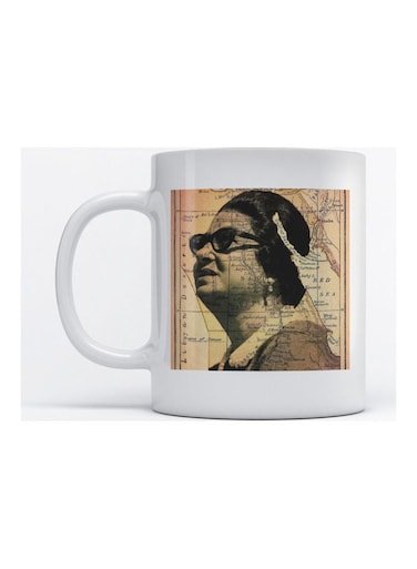 Mug Umm Kulthum for Coffee and Tea White